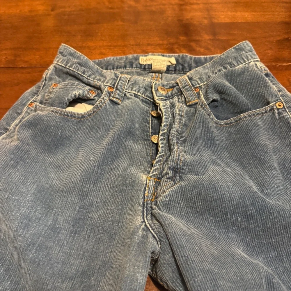 Vintage 1980s Banana Republic Blue Corduroy Pants Straight Leg 29x32 Classic